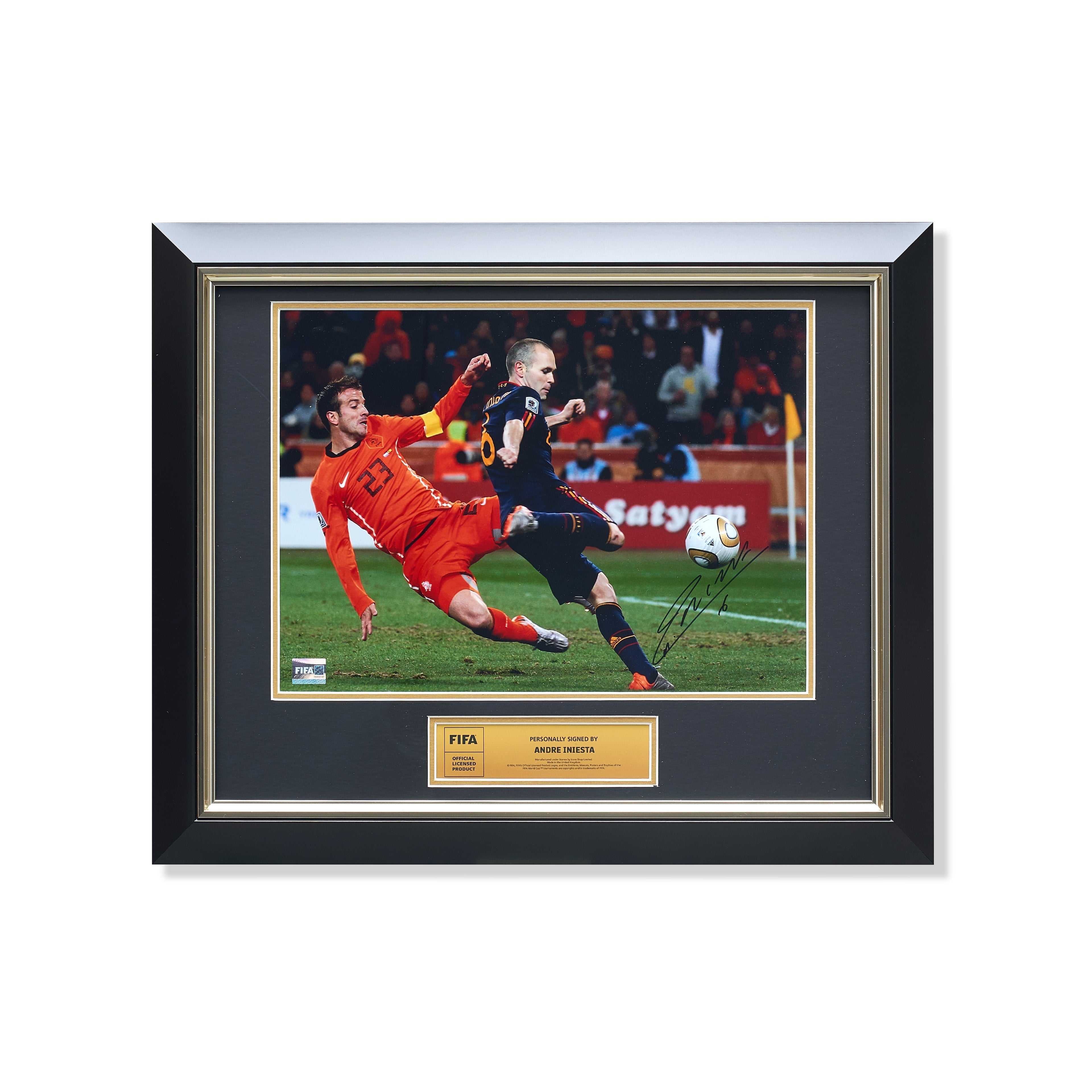 Andres Iniesta Official Signed And Framed Photo: Iconic 2010 FIFA World Cup Final Goal