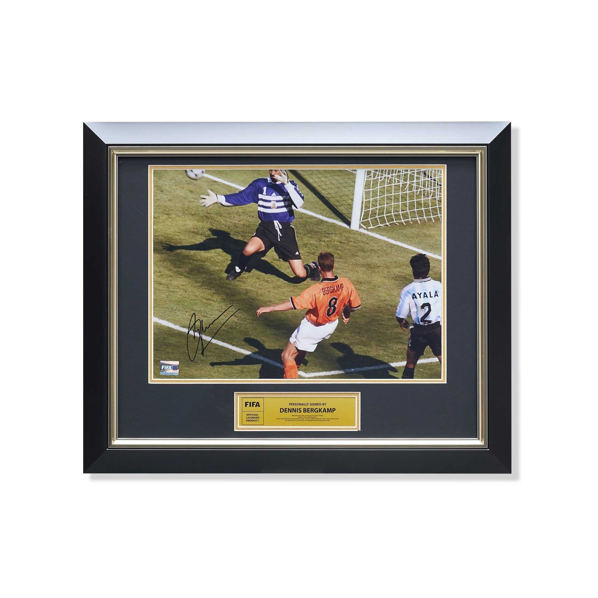 Dennis Bergkamp Signed FIFA World Cup Iconic Goal Photo