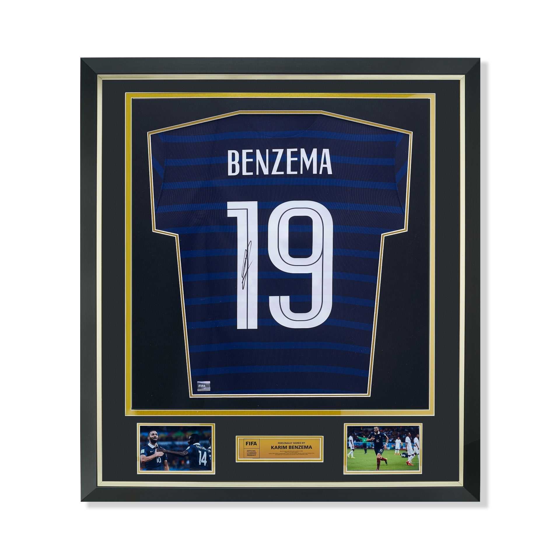 FIFA World Cup Karim Benzema Official Signed And Framed France 2020-21 Home Shirt