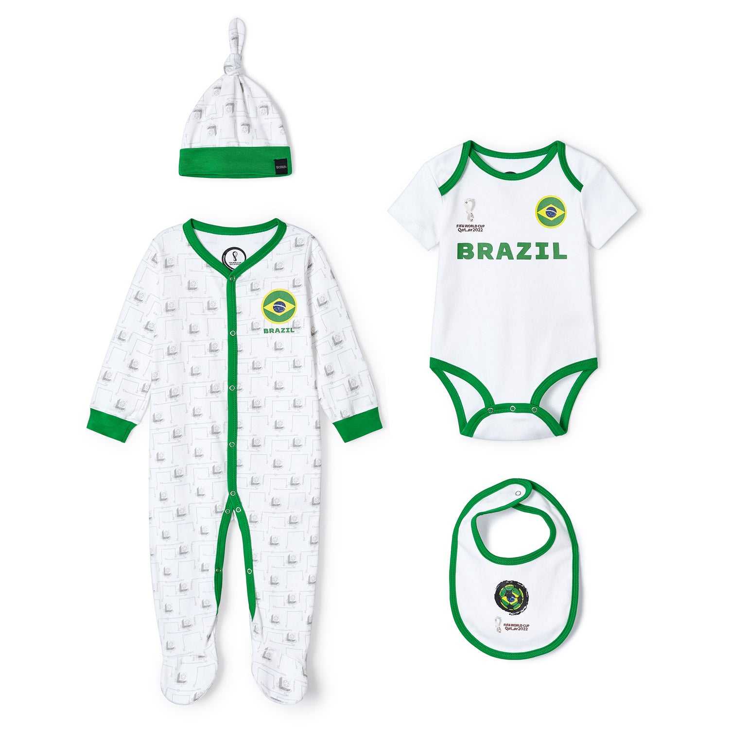 2022 World Cup Brazil White Romper - Infant/Toddler