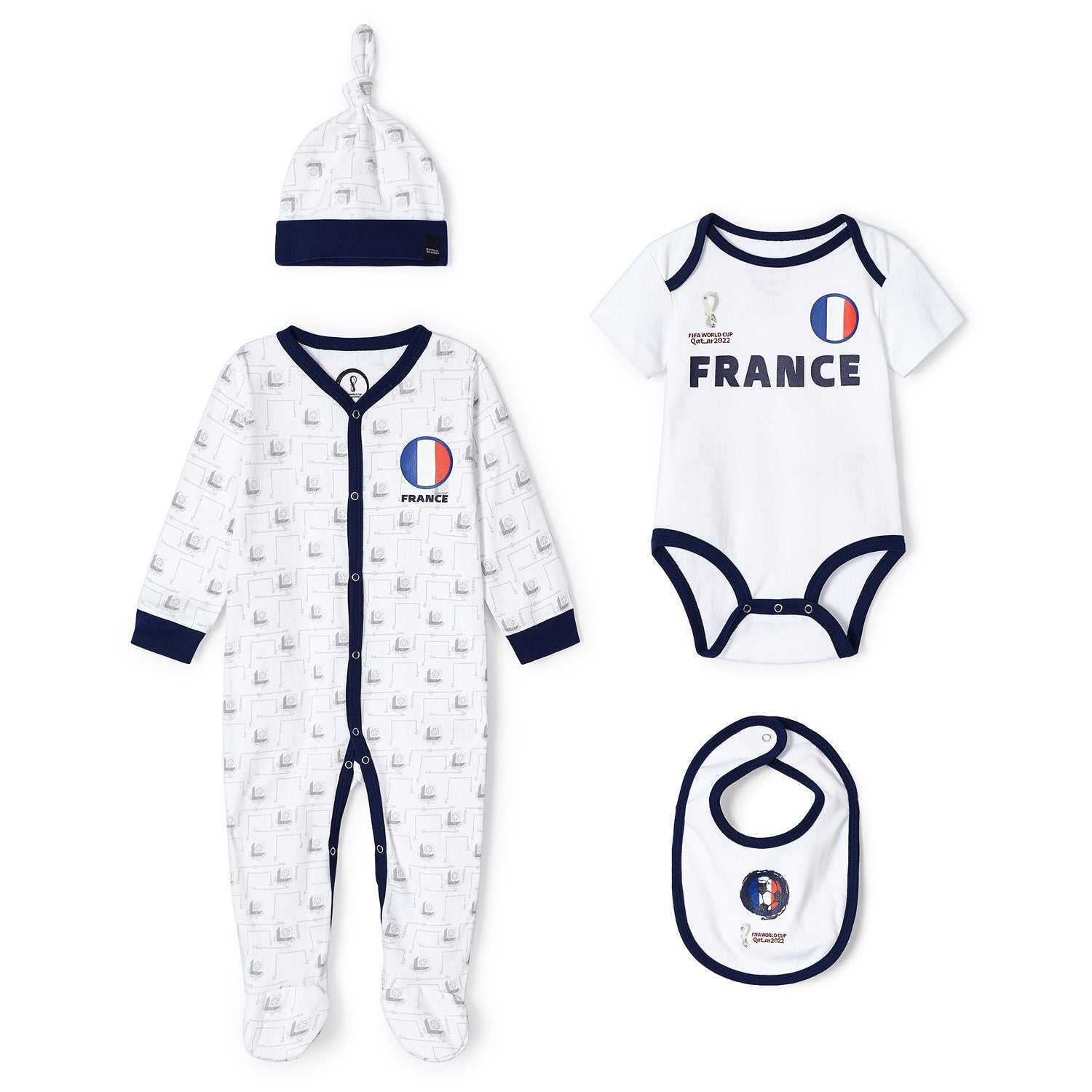 2022 World Cup France White Romper - Infant/Toddler