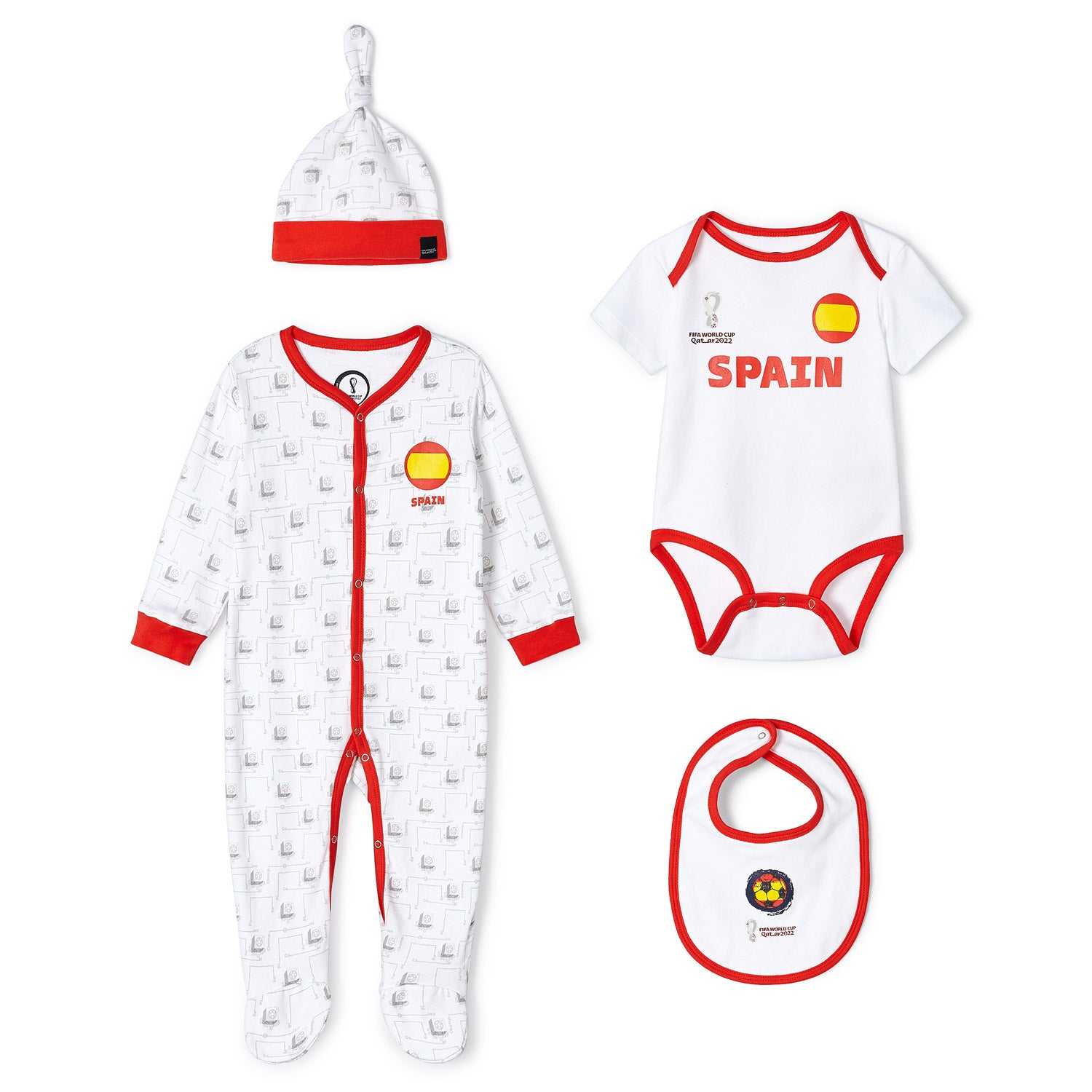 2022 World Cup Spain White Romper - Infant/Toddler