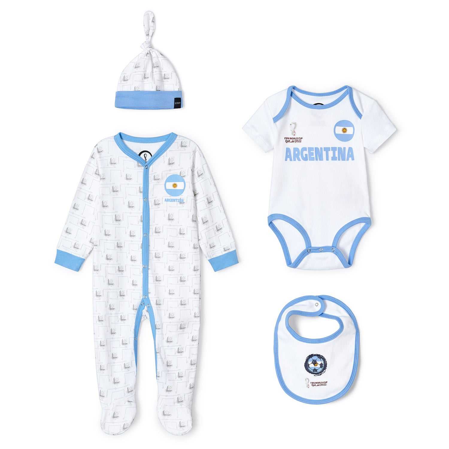 2022 World Cup Argentina White Romper - Infant/Toddler
