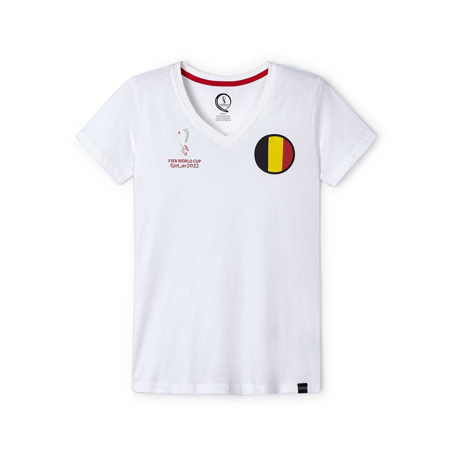 2022 World Cup Belgium White T-Shirt - Womens