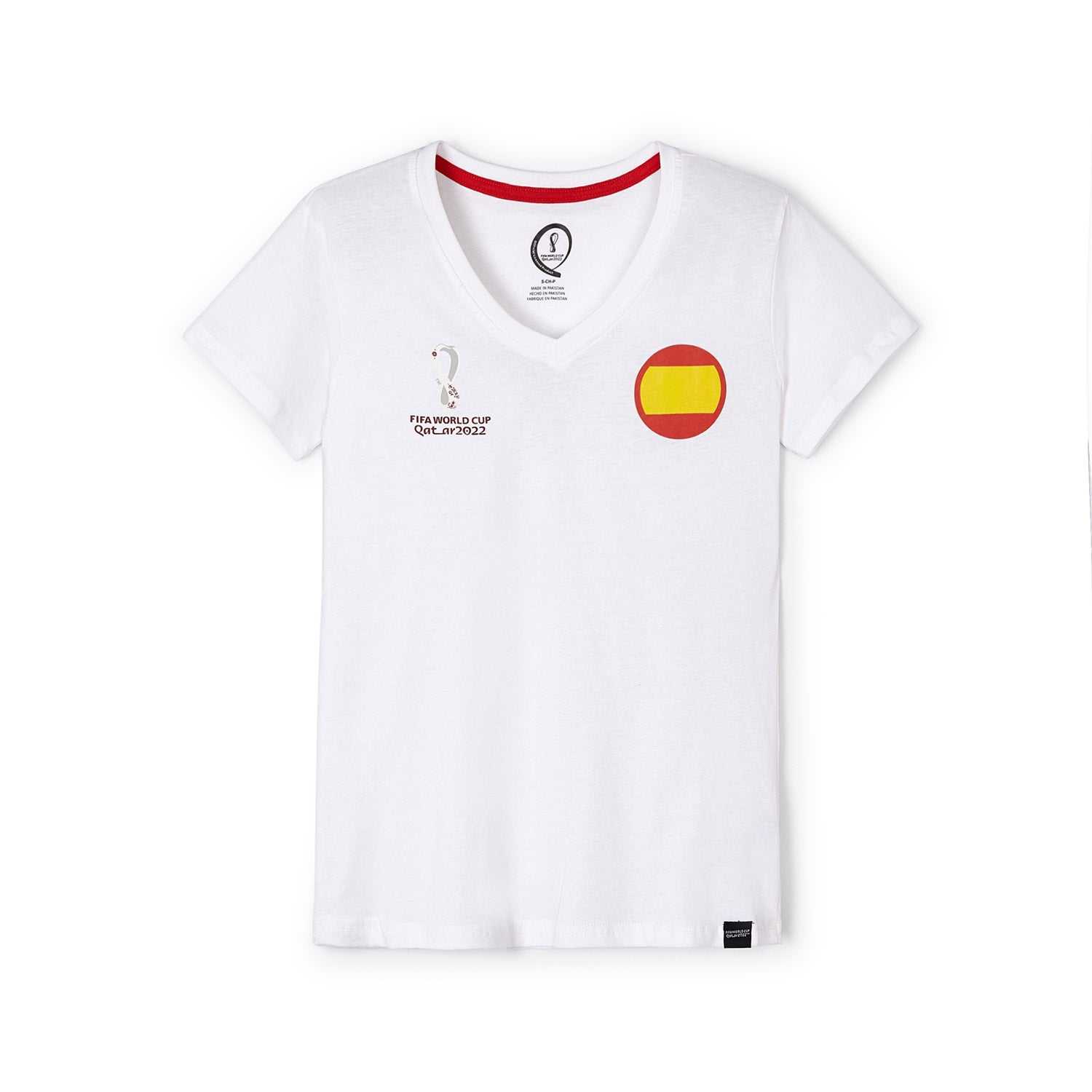 2022 World Cup Spain White T-Shirt - Womens