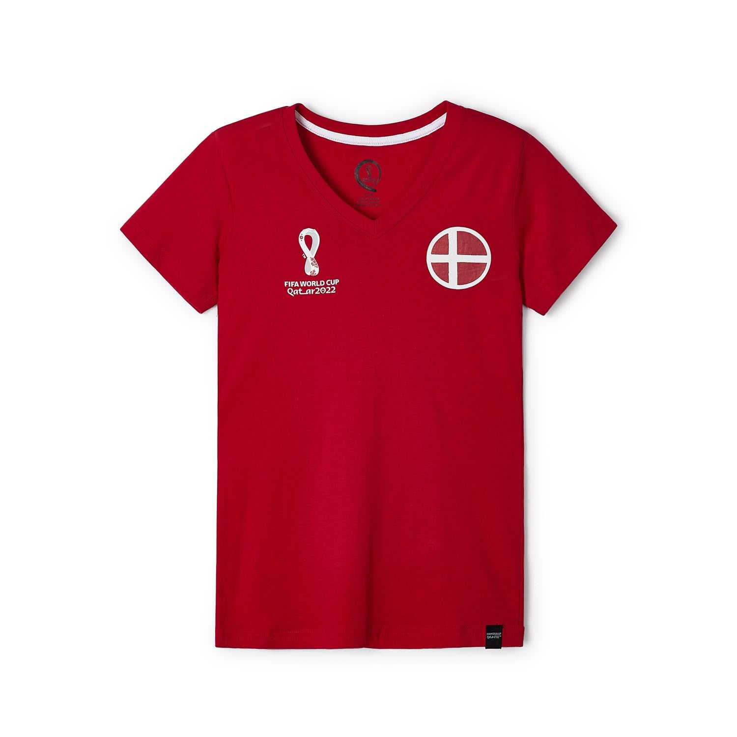 2022 World Cup Denmark Red T-Shirt - Womens