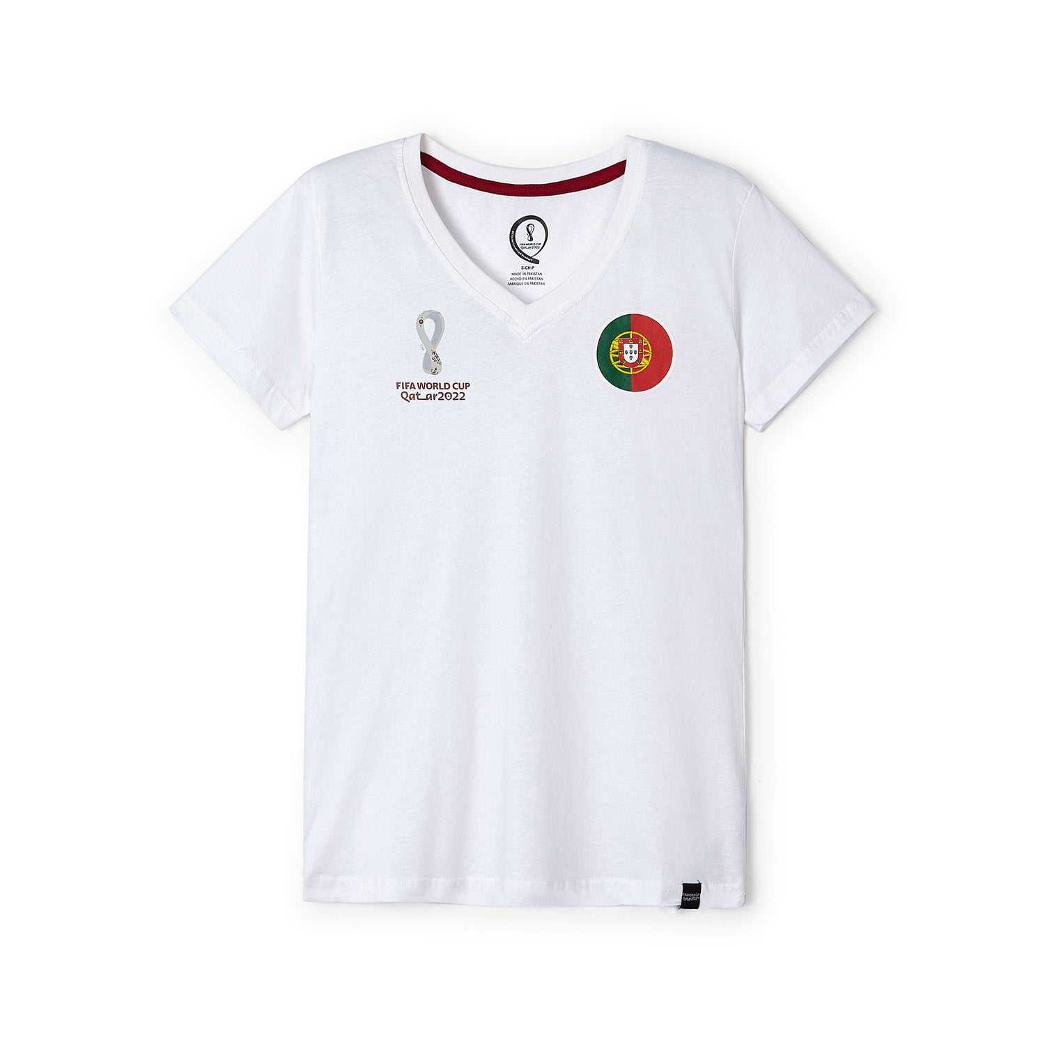 2022 World Cup Portugal White T-Shirt - Womens