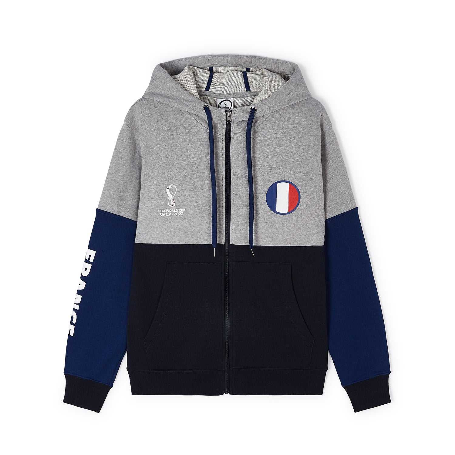 2022 World Cup France Contrast Navy Hoodie - Mens
