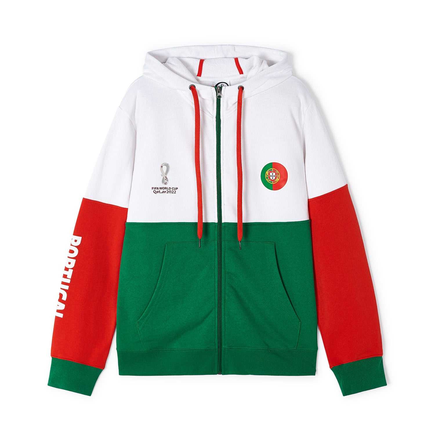 2022 World Cup Portugal Contrast Green Hoodie - Mens