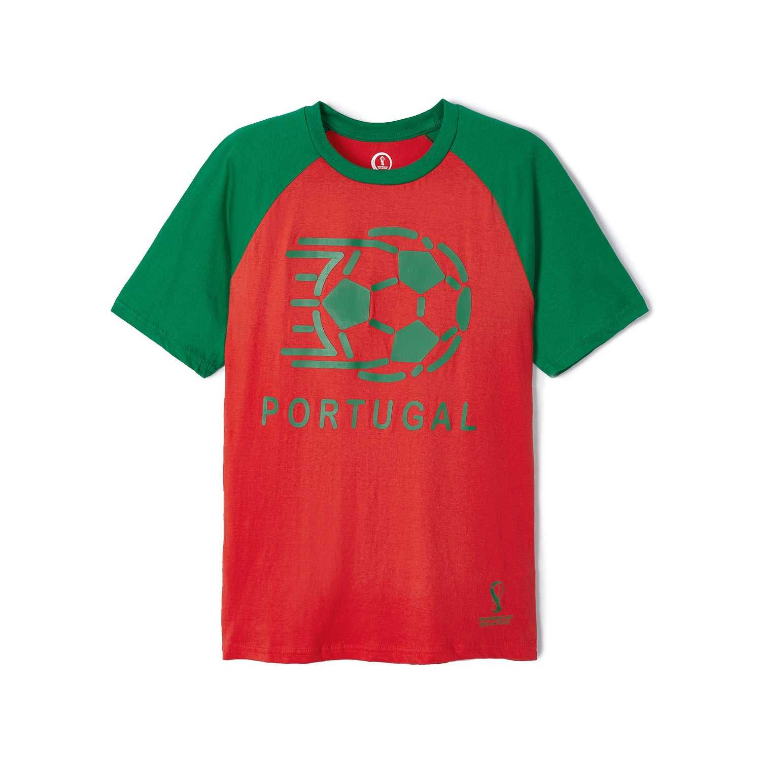 2022 World Cup Portugal Red Raglan T-Shirt - Mens
