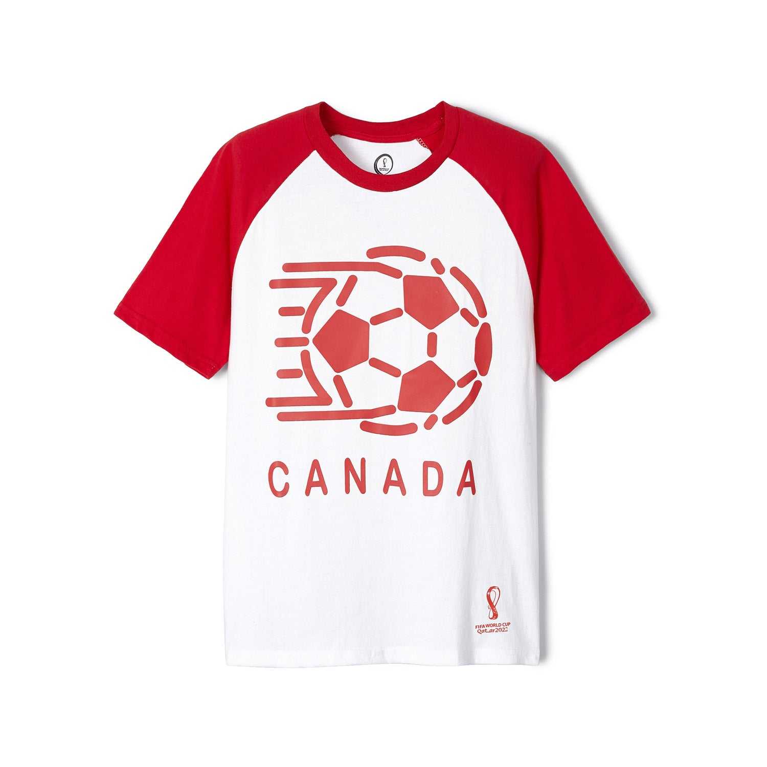 2022 World Cup Canada White Raglan T-Shirt - Mens