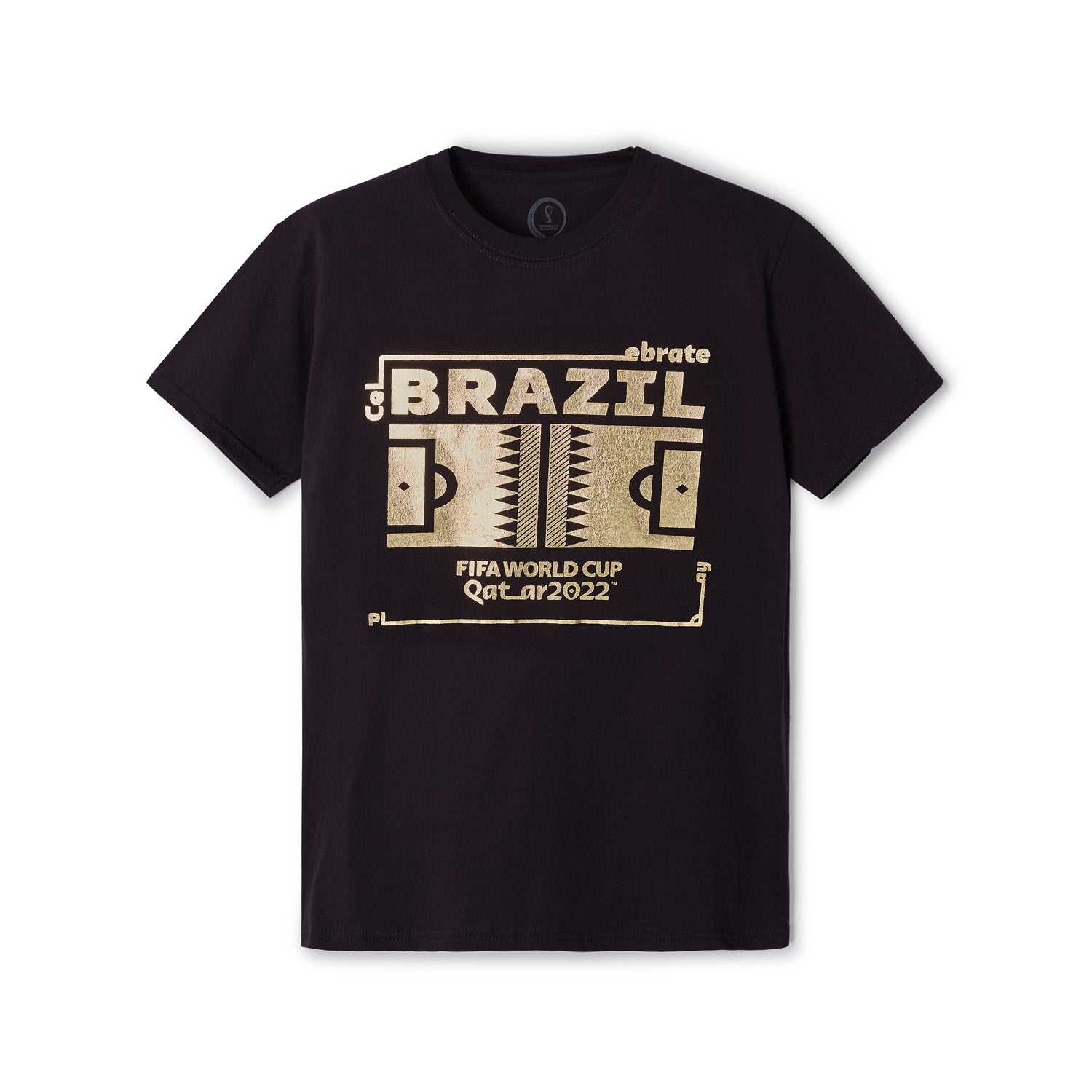 2022 World Cup Futbol Nation T-Shirt Brazil - Black