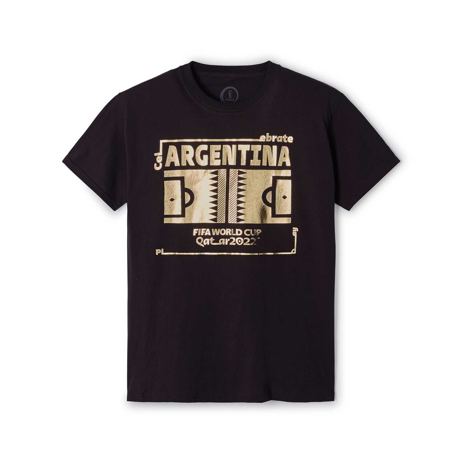 2022 World Cup Futbol Nation T-Shirt Argentina - Black