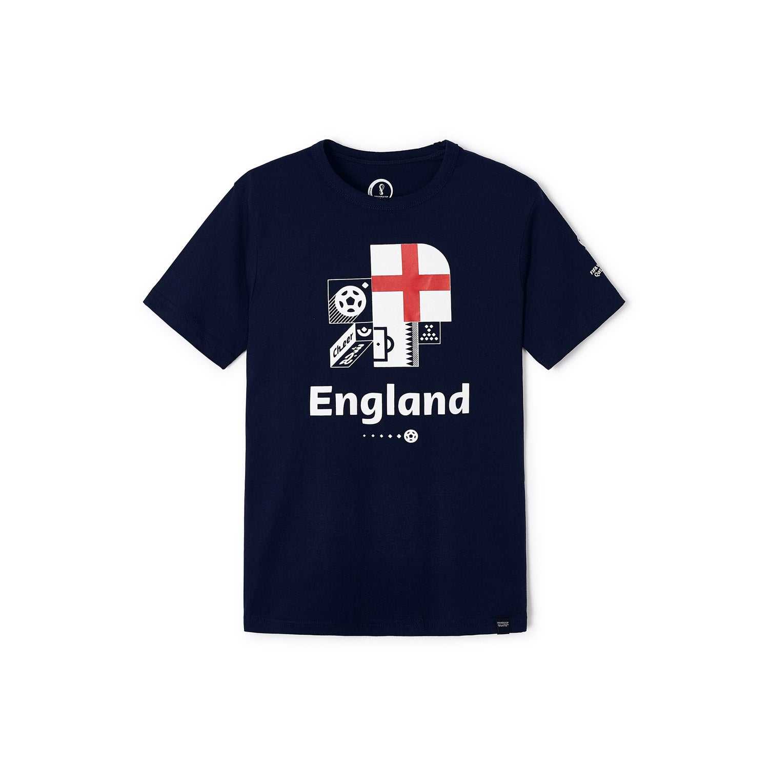 2022 World Cup England Graphic T-Shirt Blue  - Youth