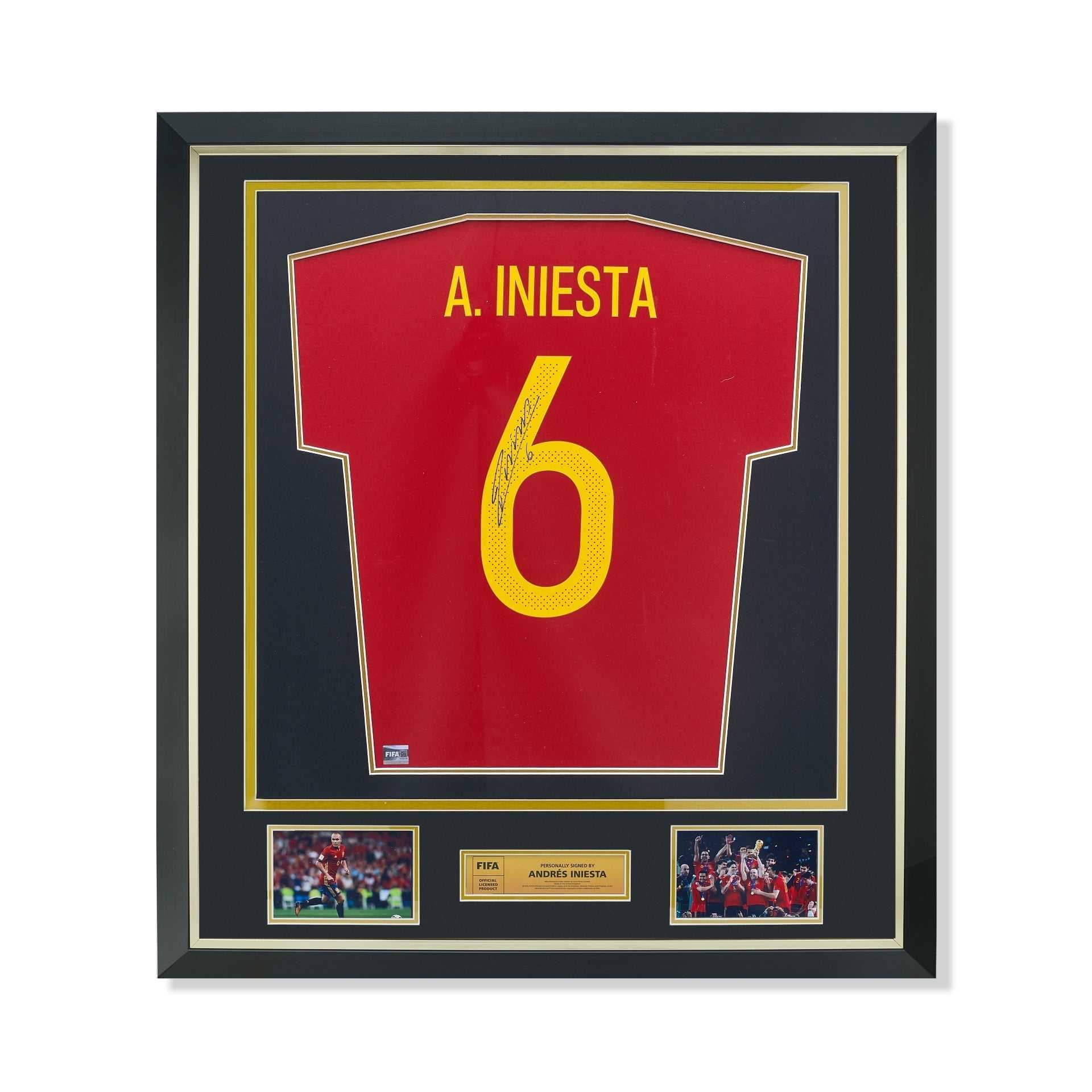 FIFA World Cup Andres Iniesta Official Signed And Framed Spain 2016-17 Home Shirt