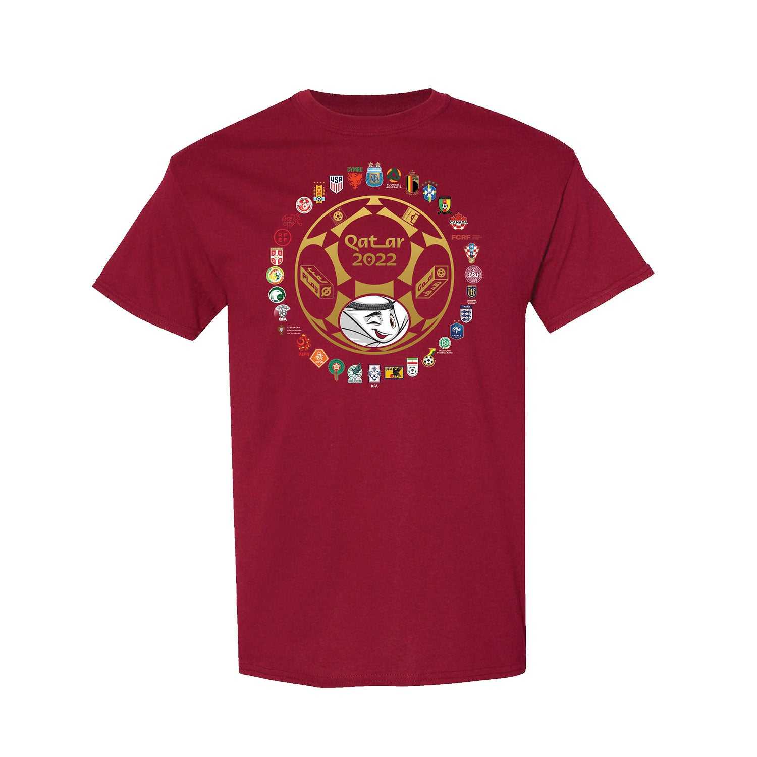 World Cup 2022 32 Federations Tee Red - Mens