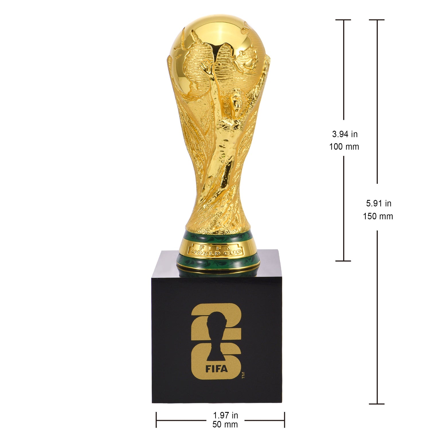 FIFA 100周年記念セット 公式プログラム FIFA World Cup 2026™ 100mm 3D Trophy Replica with Pedestal – FIFA