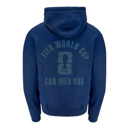 Moletom com Capuz Azul-Marinho Estampa em Relevo da Copa do Mundo da FIFA 2026™ - Unissex