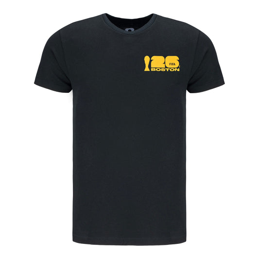 Camiseta Preta Pôster da Copa do Mundo da FIFA 2026™ Boston - Unissex