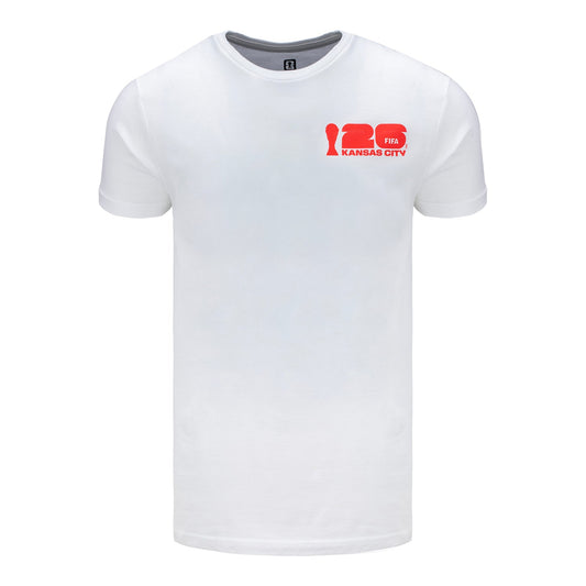 Camiseta Blanca con Póster de Kansas City del Mundial 2026 - Unisex