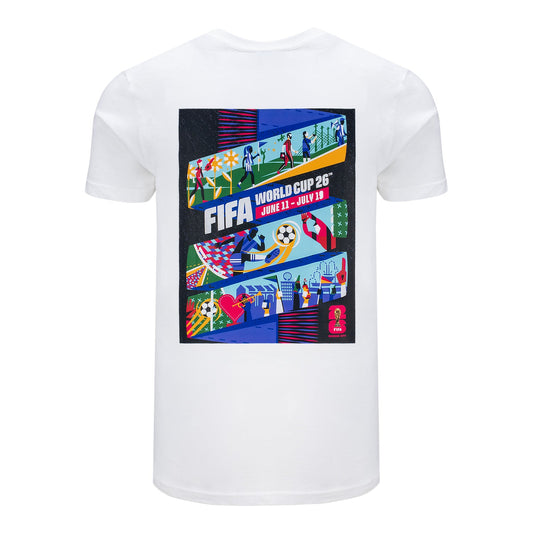 Camiseta Blanca con Póster de Kansas City del Mundial 2026 - Unisex