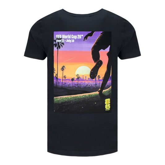 Camiseta Negra con Póster de los Ángeles del Mundial 2026 - Unisex