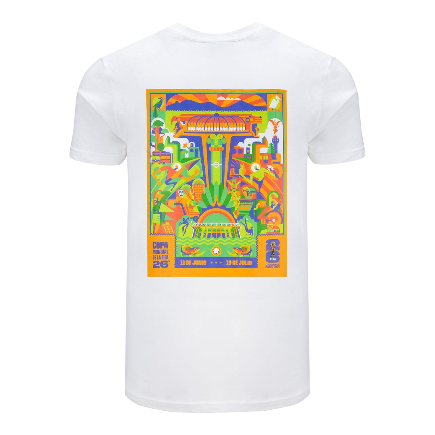 T-Shirt Poster Città del Messico Bianca Coppa del Mondo FIFA 2026™ - Unisex