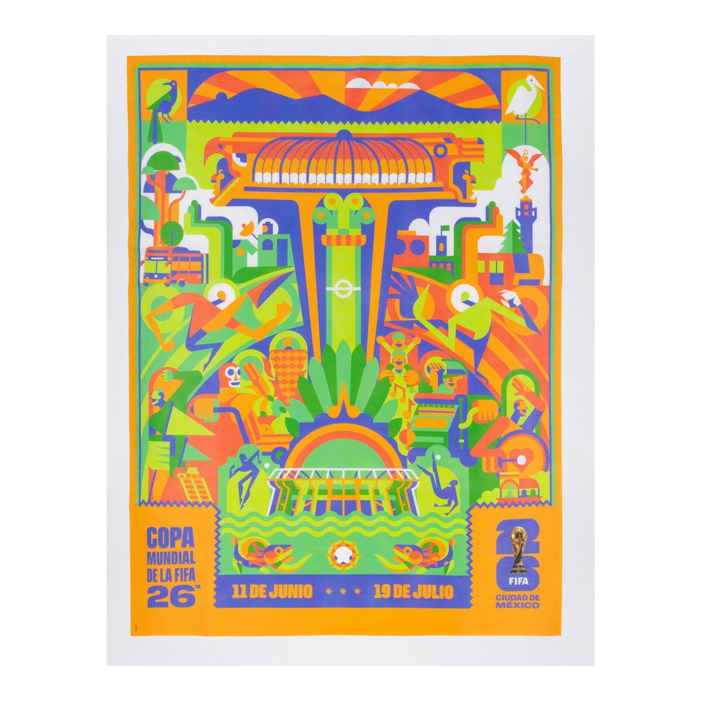 T-Shirt Poster Città del Messico Bianca Coppa del Mondo FIFA 2026™ - Unisex