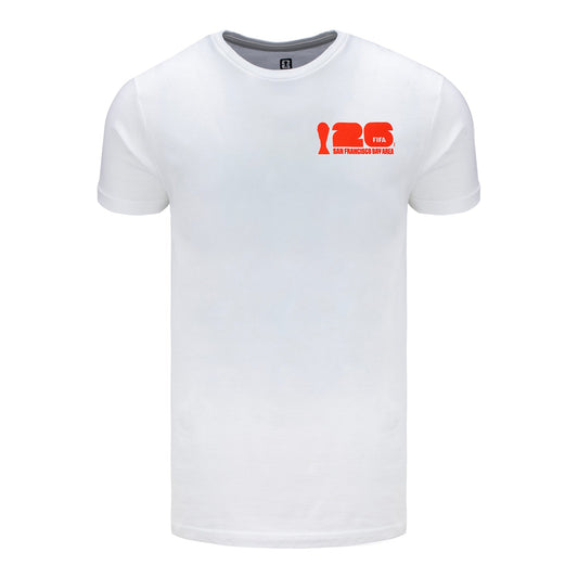 T-Shirt mit San-Francisco-Bay-Area-Poster zur WM 2026 (weiss) – Unisex