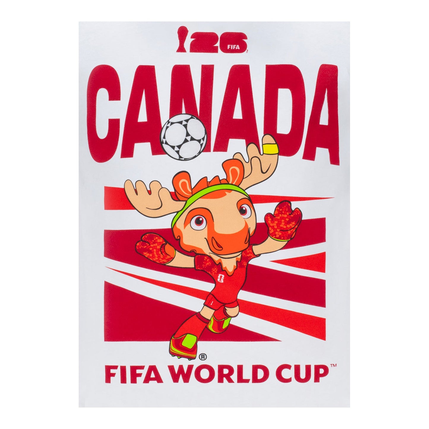 T-Shirt Mascotte del Canada Bianca Coppa del Mondo FIFA 2026™ - Unisex