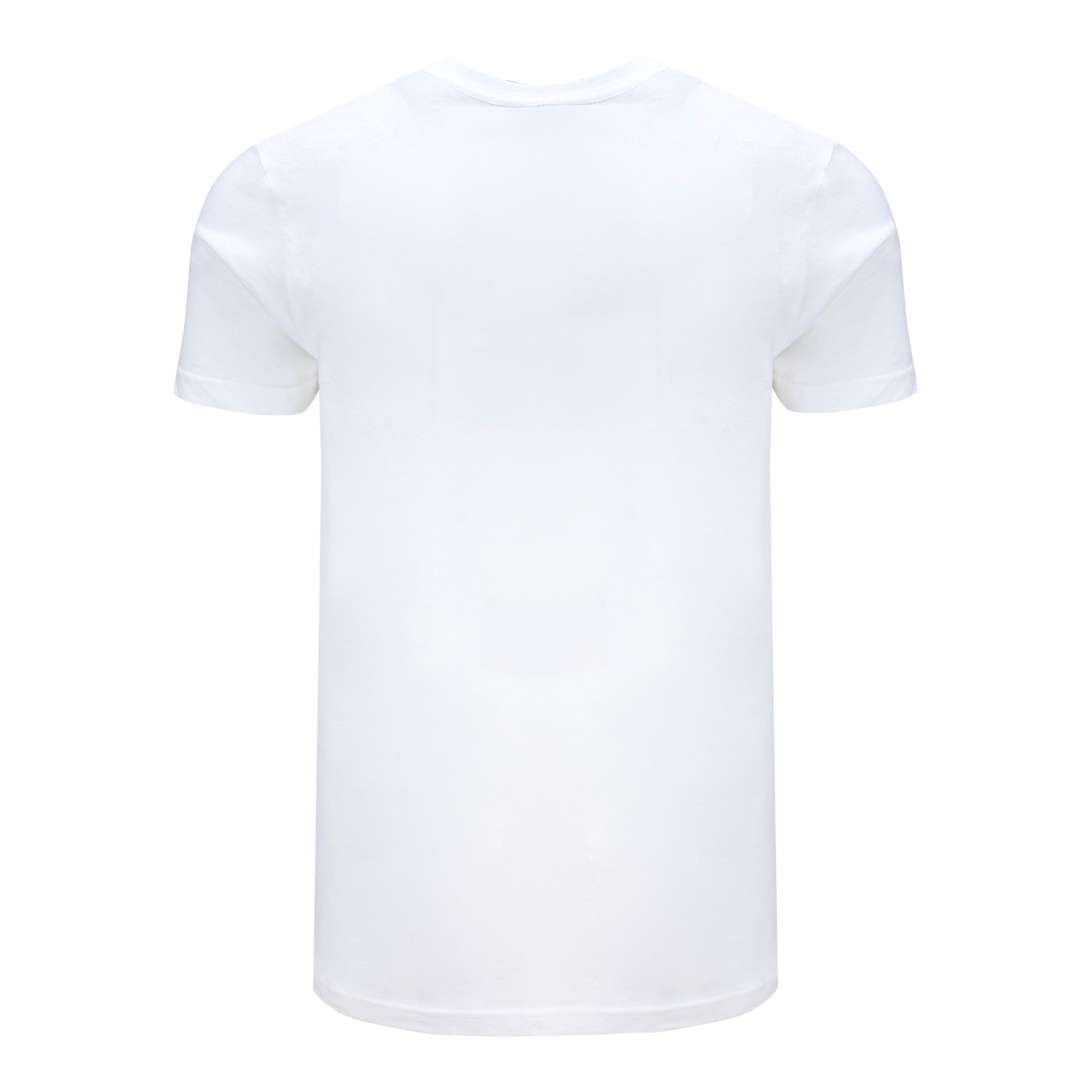Plain white t-shirt on a light beige background