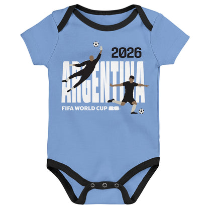 Kit com 3 bodies Argentina da Copa do Mundo da FIFA 2026™ - Infantil