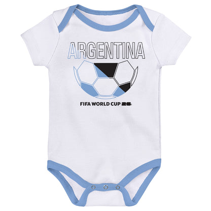Kit com 3 bodies Argentina da Copa do Mundo da FIFA 2026™ - Infantil