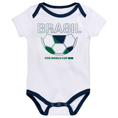 Confezione da 3 Body Brasile Coppa del Mondo FIFA 2026™ - Neonato