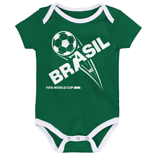 Brasilien-Strampler-Dreierpack zur WM 2026 – Säuglinge