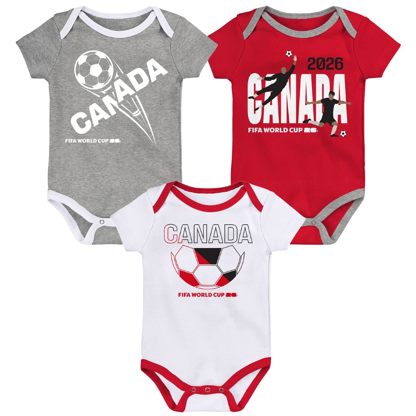 Lote de Tres Bodis de Canadá de la Copa Mundial de la FIFA 2026™ - Bebé