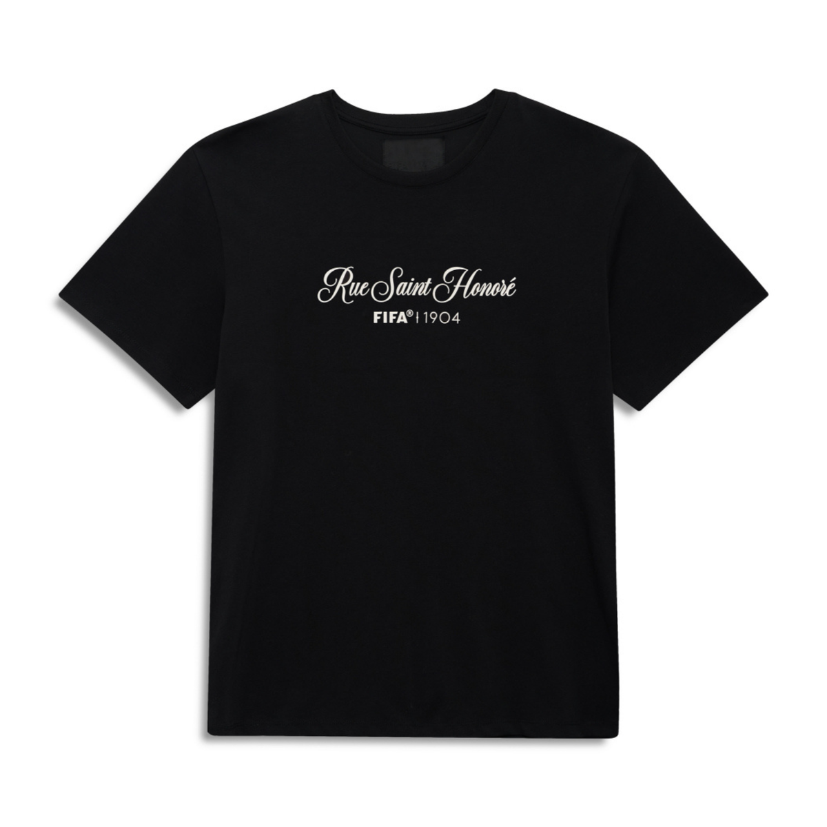 T-Shirt mit Rue-Saint-Honoré-Schriftzug (obsidianschwarz)