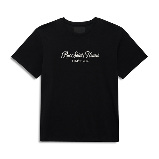 T-Shirt mit Rue-Saint-Honoré-Schriftzug (obsidianschwarz)