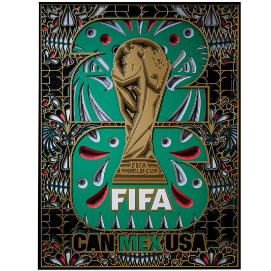 World Cup 2026 Mexico Host Country Emblem 3D Wood Art Frame