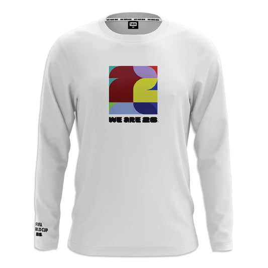 2026 World Cup Square Abstract Long Sleeve White T-Shirt - Unisex