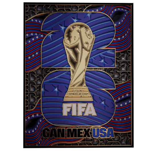World Cup 2026 USA Host Country Emblem 3D Wood Art Frame