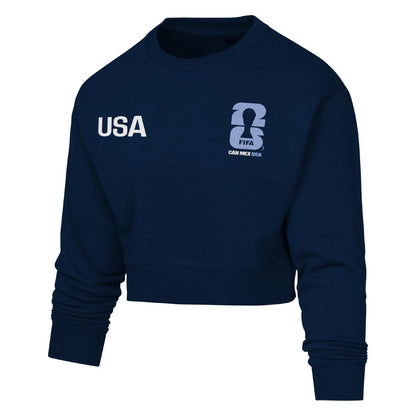 World Cup 2026 USA Emblem Crew Crop Sweatshirt - Women's