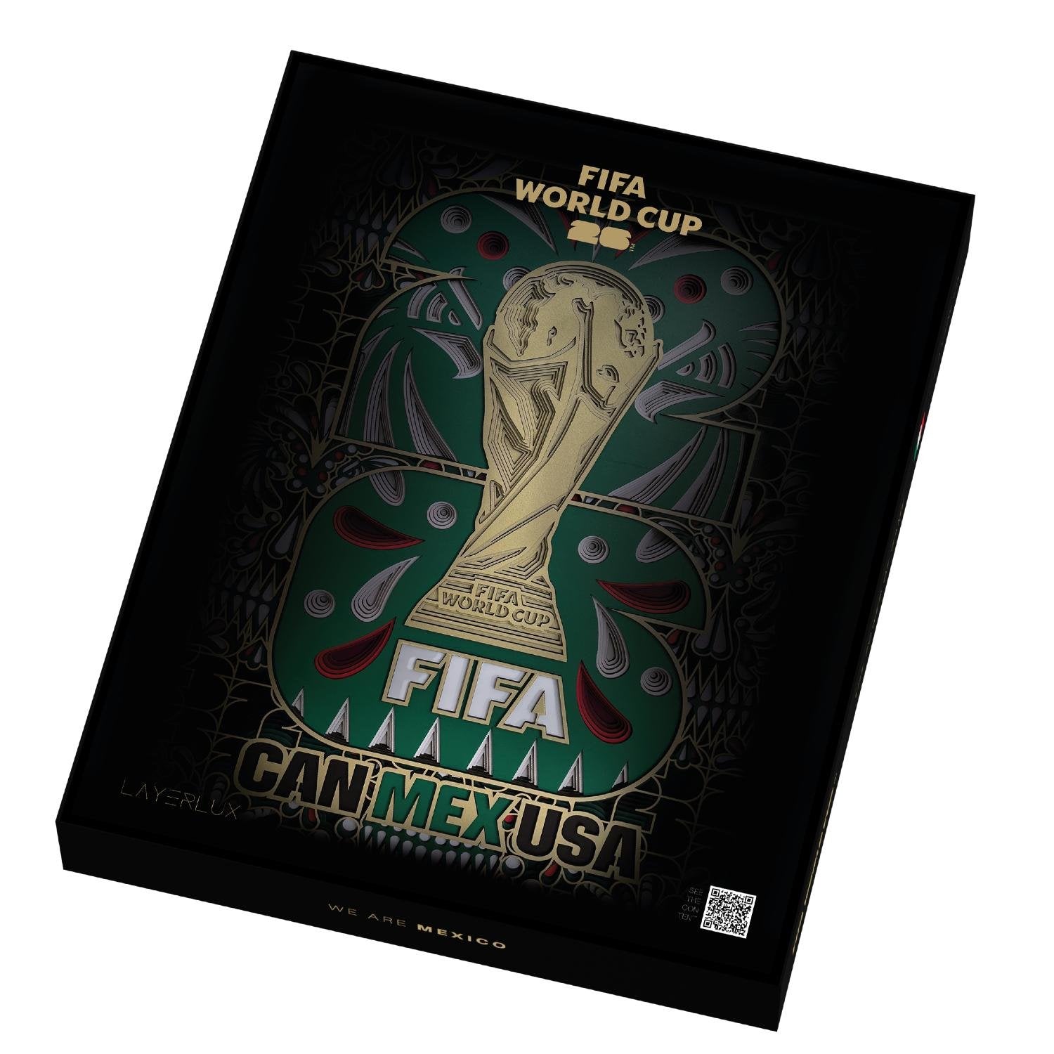 World Cup 2026 Mexico Host Country Emblem 3D Wood Art Frame