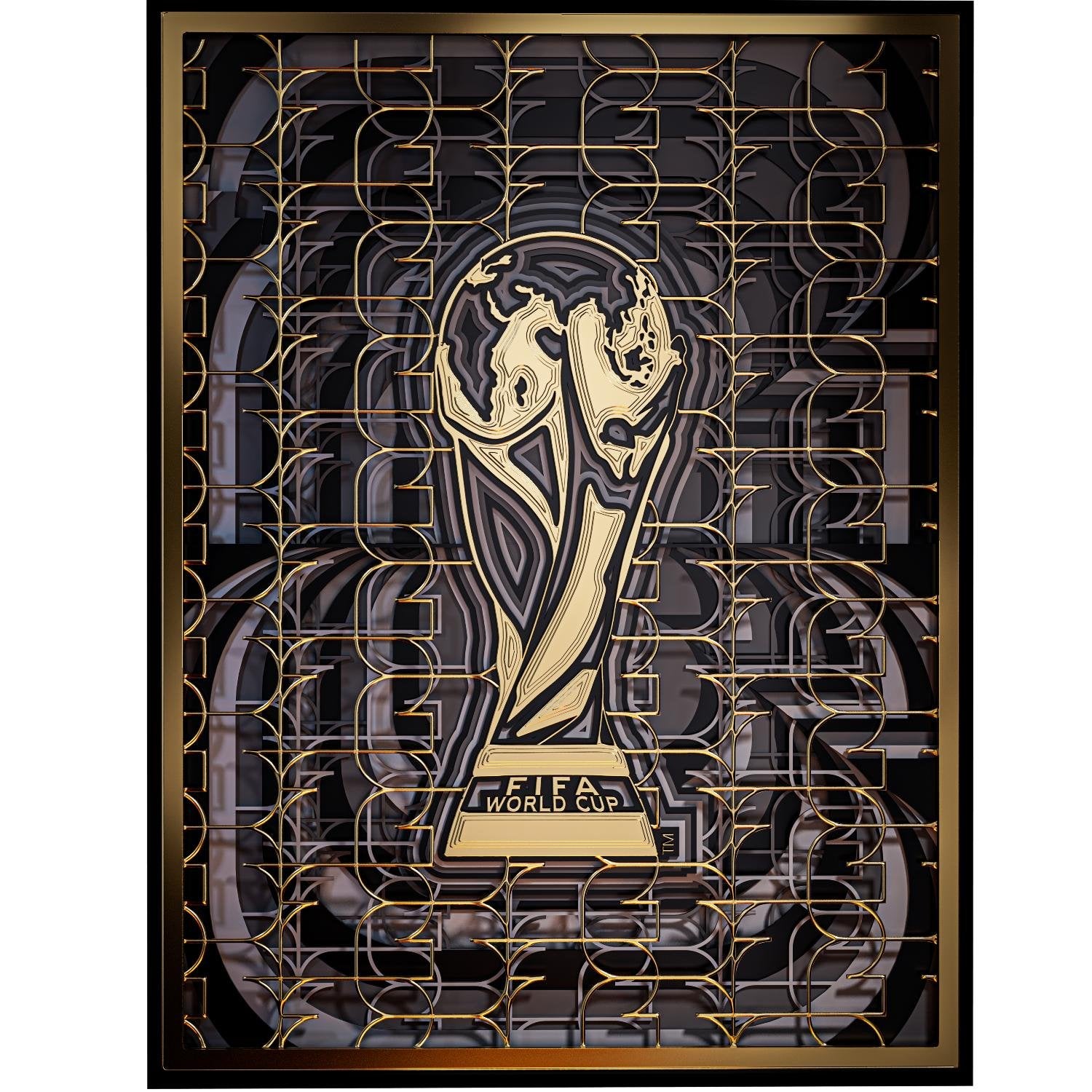 World Cup 2026 Emblem 3D Wood Art Frame