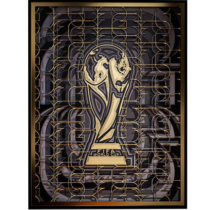 World Cup 2026 Emblem 3D Wood Art Frame